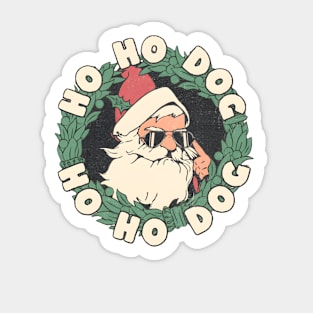 Ho Ho Dog Christmas Dabbing Santa Sticker